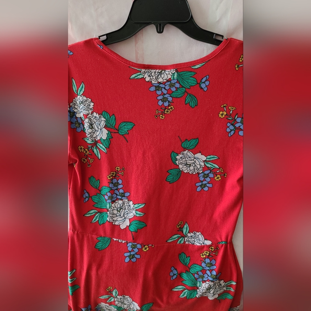 Red floral dress in size L unbranded - Picture 5 of 10